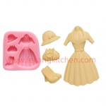 Fondant Silicone Mold Lady Outfit